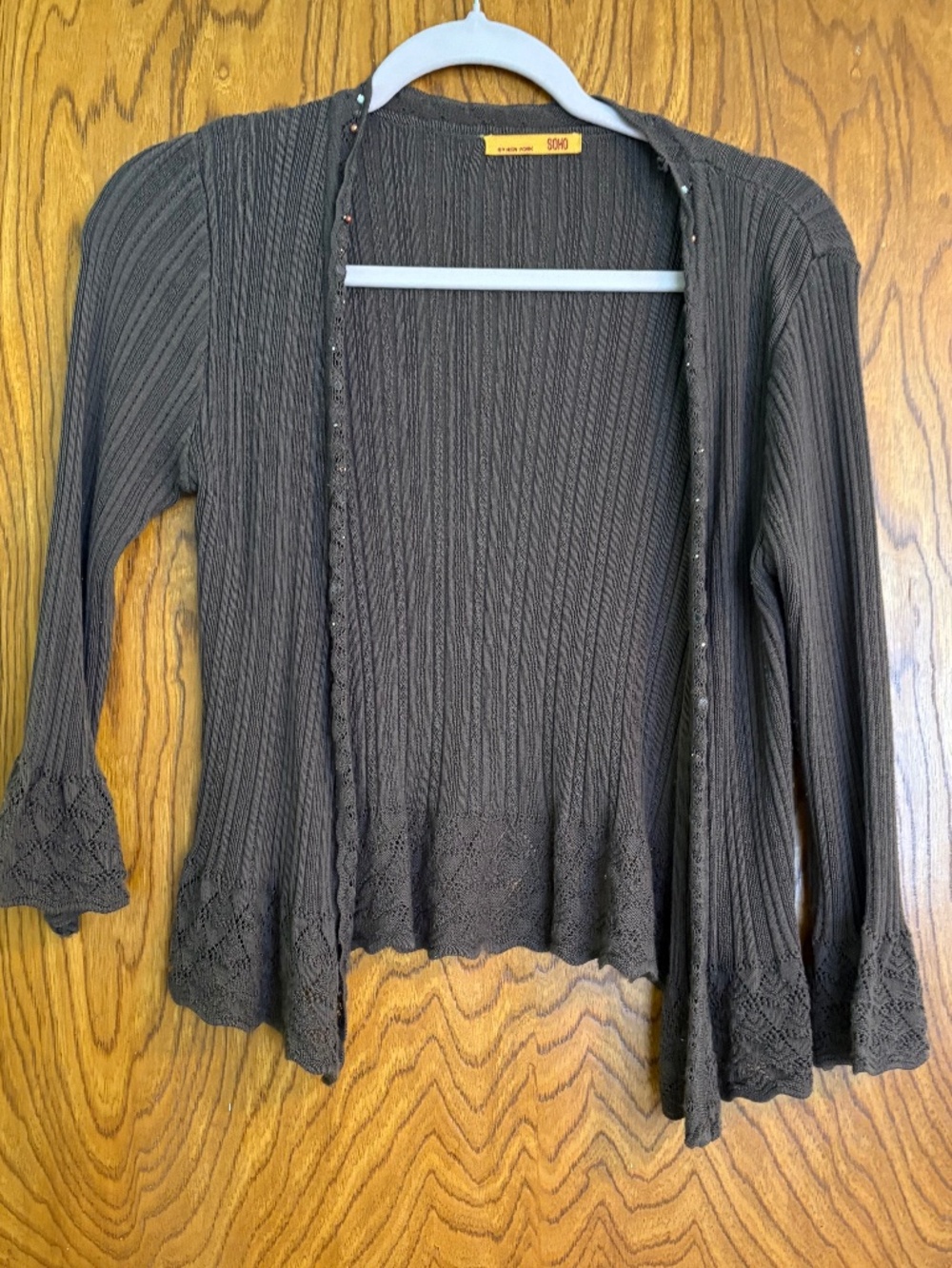 Y2K Brown Cardigan, fits XS/S